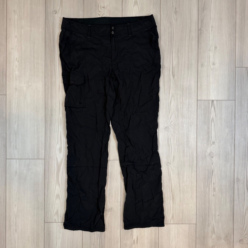 Columbia Omni-Shade Black Cargo Hiking Pants Womens 14 Regular AL8003 Outdoor